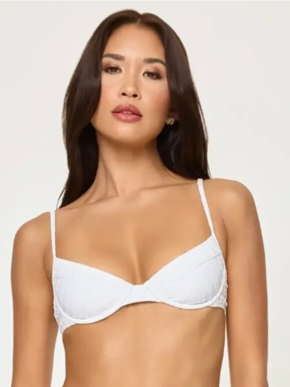 L*Space Underwire Bikini Top, White Shell Texture, NWT